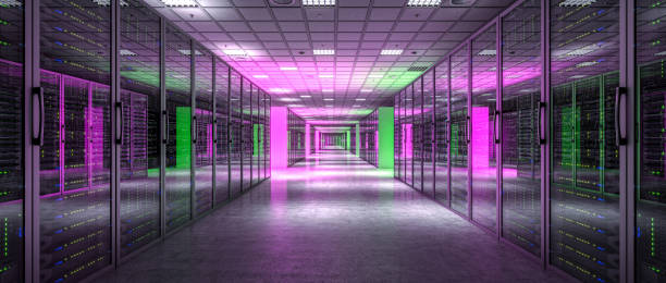 istock server room with purple and green lights, nobody around 1285432906