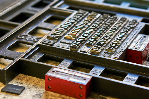 Lead letters prepared for printing