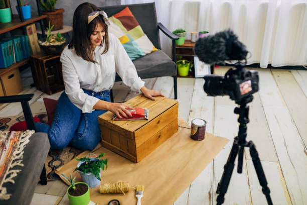 istock Creative modern craft woman using her hobbie as a part- time job 1285435462