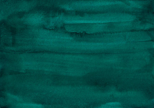 watercolor dark emerald background texture. aquarelle abstract sea green backdrop. horizontal template. - watercolor painting paint green textured imagens e fotografias de stock