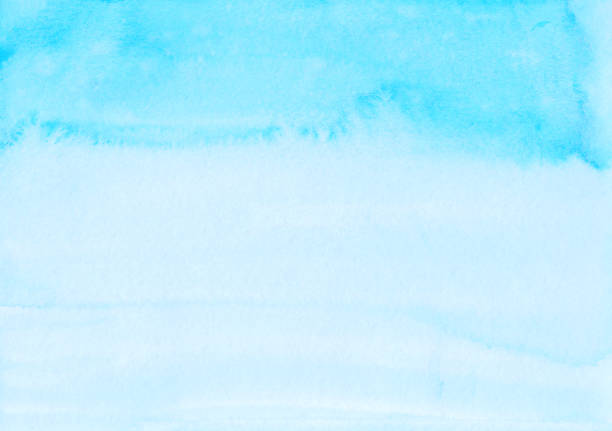 istock Watercolor light blue ombre background hand painted. Aquarelle sky blue texture. 1285437005