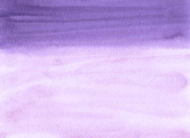 istock Watercolor lavender and white background texture. Aquarelle purple brush strokes backdrop. Horizontal template. 1285437018