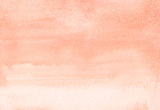 texture de fond de gradient de corail de lumière d’aquarelle. coups de pinceau sur papier. fond de couleur de pêche. peint à la main - coral pink abstract paint photos et images de collection