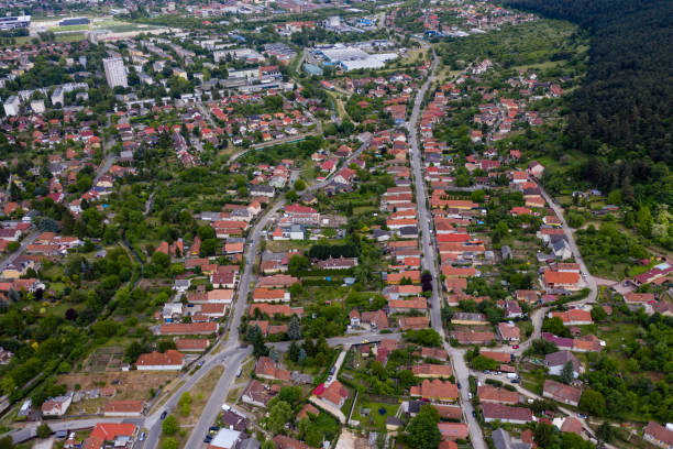 istock Flying over city area 1285437059