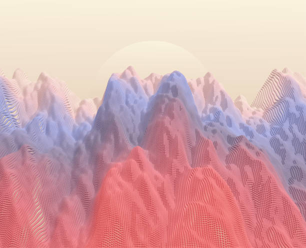 istock Landscape with mountains and sun. Sunrise. Mountainous terrain. Abstract background. Vector illustration. 1285438476