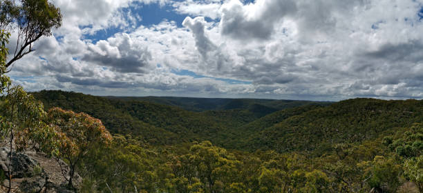 istock Mountain and valley panoramic landscape, Berowra Heights, Sydney, Australia 1285441430