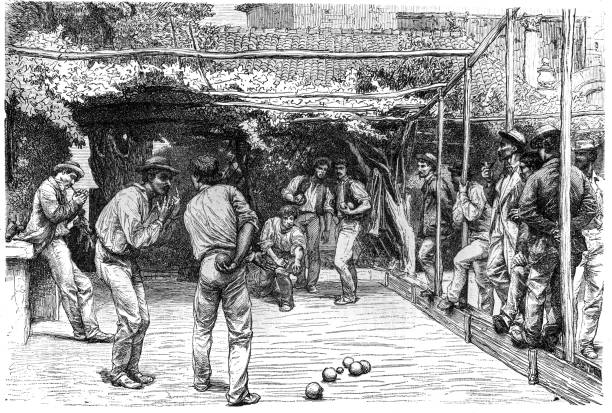 illustrazioni stock, clip art, cartoni animati e icone di tendenza di gioco di palle o pétanque - 1871