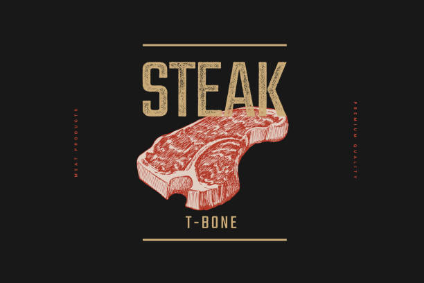 ilustrações de stock, clip art, desenhos animados e ícones de t-bone steak vector illustration. - steak grilled barbecue grill t bone steak