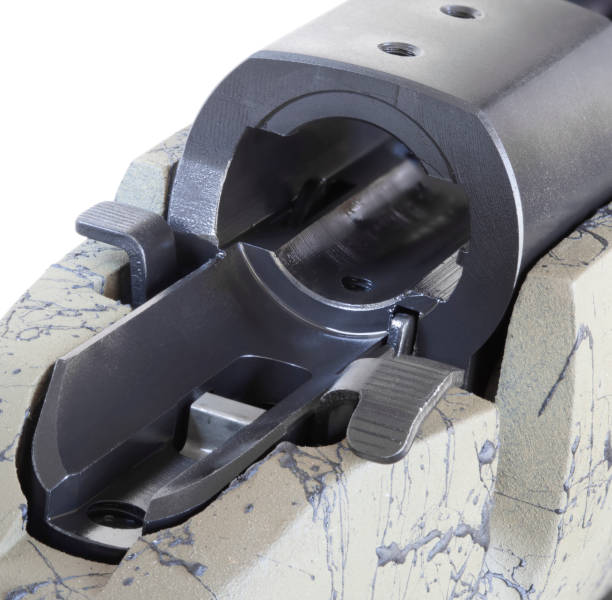 istock Bolt action rifle receiver with the bolt removed 1285456644