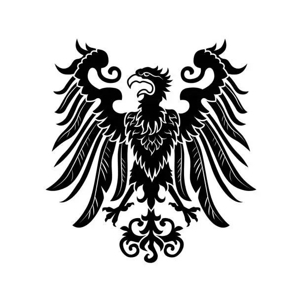 Vector illustration of Severe noble heraldic eagle vector illustration