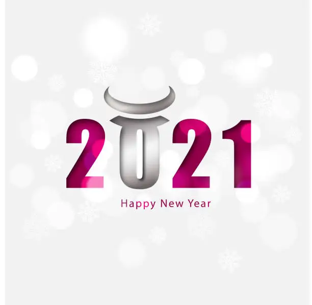 Vector illustration of Happy 2021 New Year
