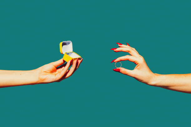 istock Modern art collage in pop-art style. Hands isolated on trendy colored background with copyspace, contrast 1285466363