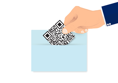 Pickers Qr Code Hand Picking Qr Code From Blue Pocket Business Concept Vector ...