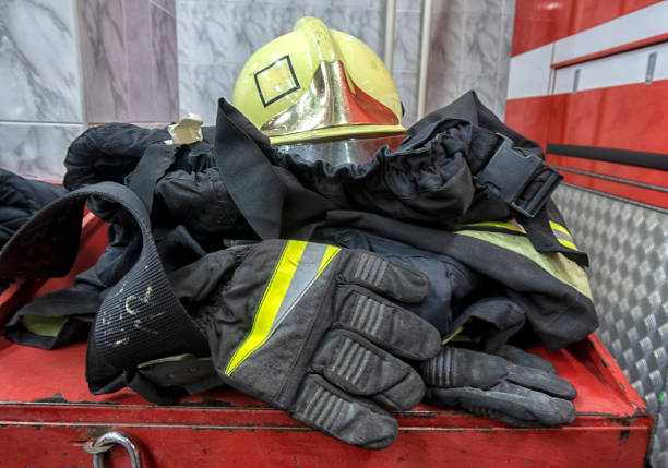 istock close-up of uniforms for firefighters lies on the table 1285471791