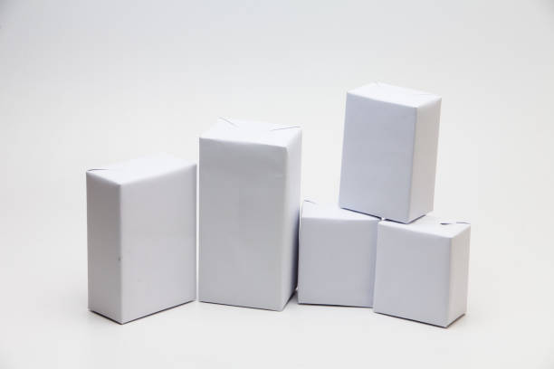 istock Group of white box gift concept on white 1285476476