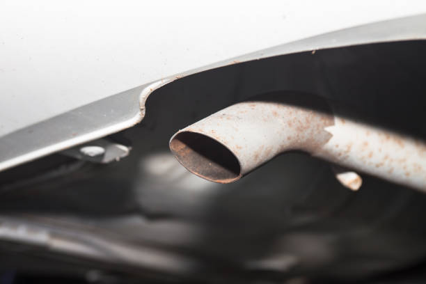 istock Car exhaust pipe in a car 1285477643