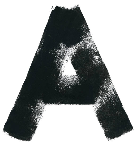istock Capital letter A - hand painted illustration in vector with isolated object in the middle of paper background - natural uneven imperfect irregular traces of a paint roller with unique textured effect - graphic design pattern full of imperfections 1285477923