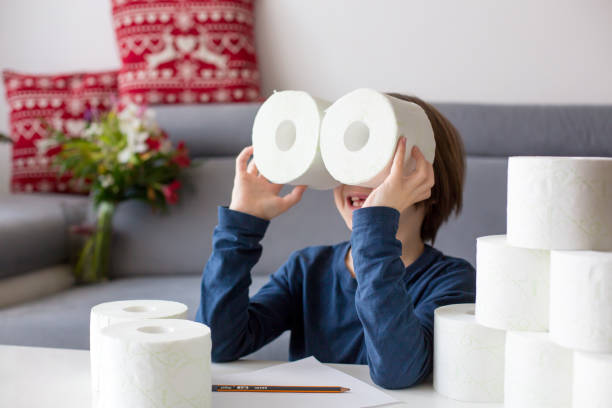istock Child, playing with toilet paper 1285479991