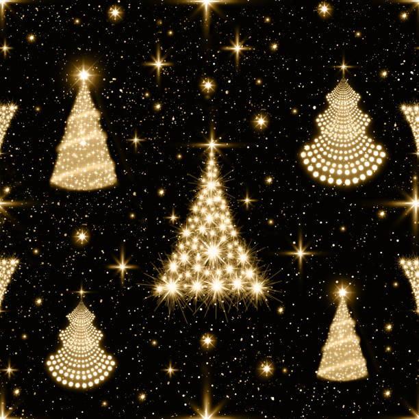 золотые елки бесшовный шаблон для текстуры ткани или оберточной бумаги. - moravian star christmas textile textured stock illustrations