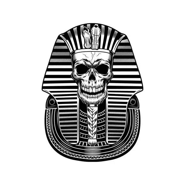 Vector illustration of Pharaoh skull vector illustration