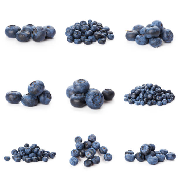 istock Blueberries set isolated on white background. Bilberry. Clipping path. 1285482783