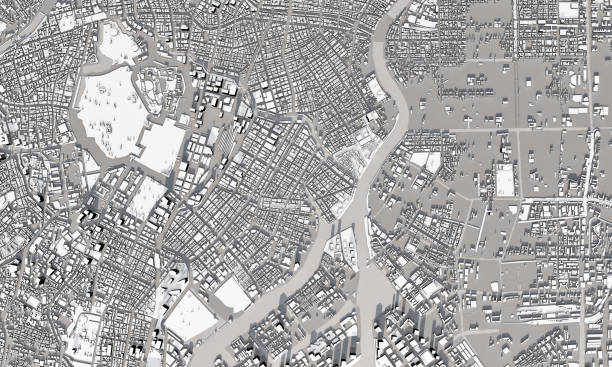 istock 3d map of Tokyo 1285484139