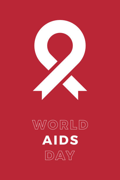 światowy dzień aids pionowy szablon projektu baneru z prostą świadomością wstążki płaski symbol i tekst na czerwonym tle. wektor ilustracja wakacje łatwe do edycji i dostosowania. eps10 - world aids day stock illustrations