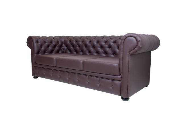 istock brown luxurious leather office sofa isolated on white background, side view 1285484699
