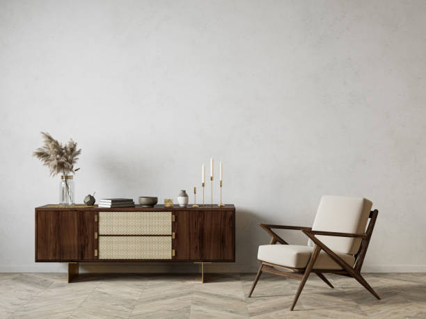 istock Modern interior with dresser. 3d render illustration background mock up. 1285488046