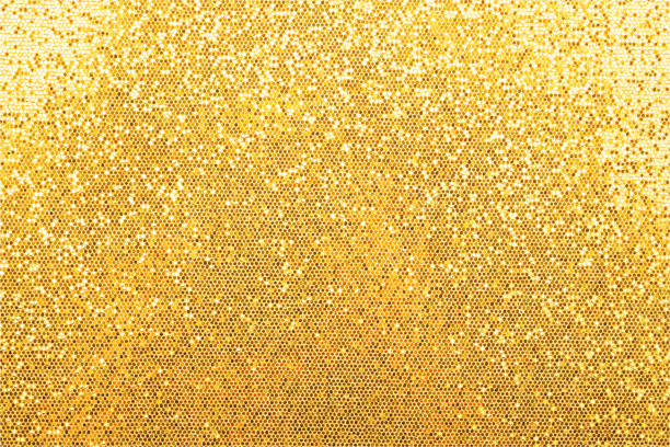 Abstract background texture of golden glitter Vector illustration of abstract background texture of shiny golden glitter pattern light gradient gold metal patterns stock illustrations