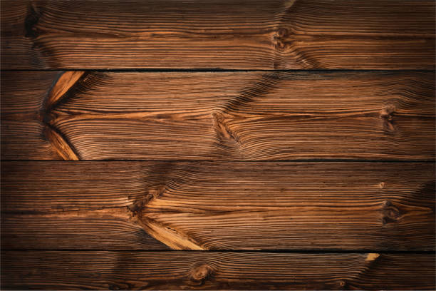 Dark brown vintage wooden planks background Vector illustration background texture of dark brown wide old vintage knotty wooden planks knotted wood wood dirty weathered stock illustrations