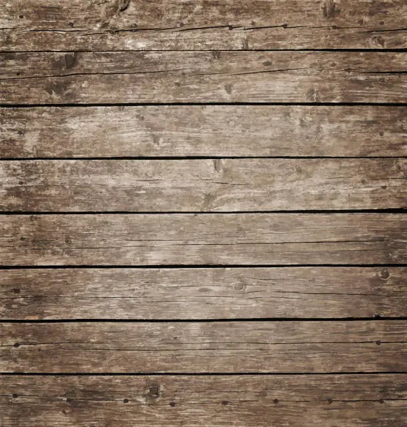 Vector illustration of Brown vintage wooden planks background