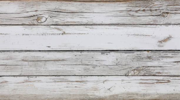Background of white painted wooden planks Vector illustration background texture of old vintage weathered white painted grunge wooden planks with brown wood grain weathered stock illustrations