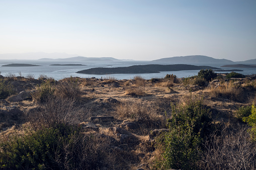 Aegean Islands in Aegean Turkey's sea. Ildir, Turkey.