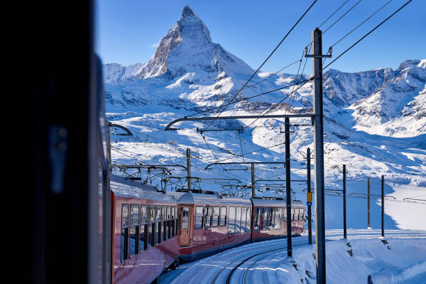 istock Matterhorn and Train Traffic, Swiss Alps 1285493297