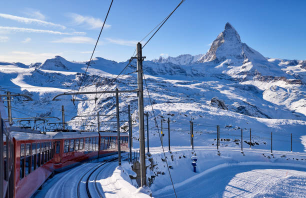 istock Matterhorn and Train Traffic, Swiss Alps 1285493343