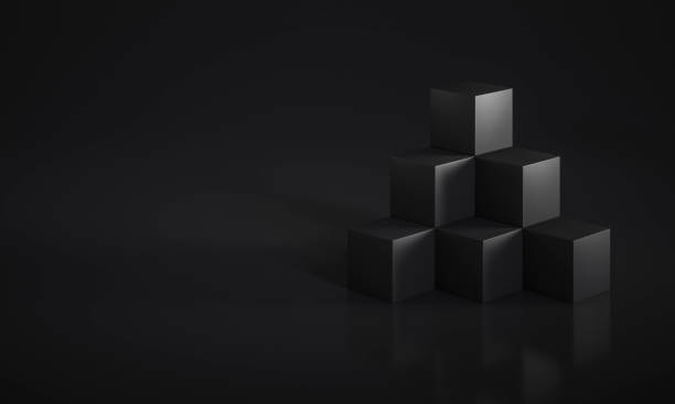 istock minimalistic geometric background with stacked cubes and black shades 1285493393