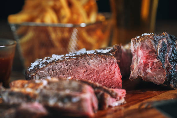 istock Tomahawk Steak with French Fries 1285493735