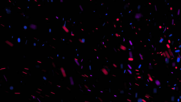 Color particles confetti (a blending mode screen can be use to remove the  background) stock photo