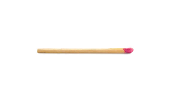 istock Lone big match with rose match head on white background 1285497018