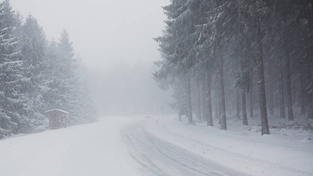 istock mountain road in a snow storm 1285501124