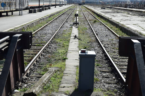The platform of an old, abandoned train station
