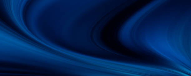istock Sea Wave Abstract Navy Blue Black Neon Pattern Moon Light Silk Wavy Dark Texture Night Beach Party Background 1285503927