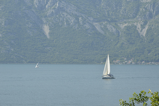 Sailboat in the Kotor Bay