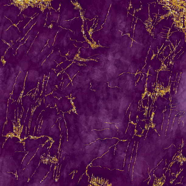 Purple Marble Texture with Gold Veins Vector Background, useful to create surface effect for your design products such as background of greeting cards, architectural and decorative patterns. Trendy template inspiration for your design. Purple Marble Texture with Gold Veins Vector Background, useful to create surface effect for your design products such as background of greeting cards, architectural and decorative patterns. Trendy template inspiration for your design. metal architecture abstract backgrounds stock illustrations