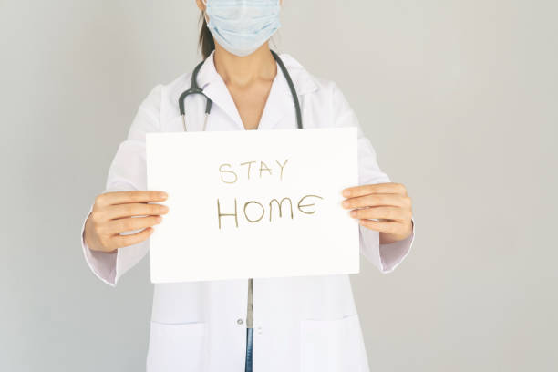 istock Young woman doctor has a message. Coronavirus, Covid-19 1285509443