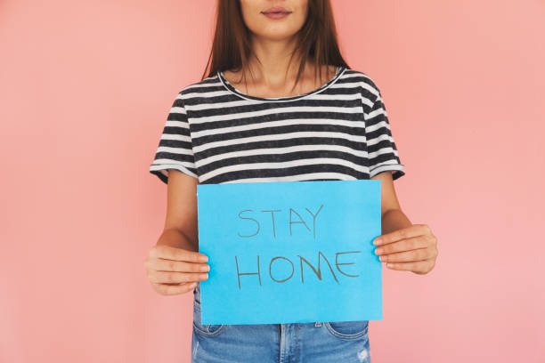 istock Young woman has a message. Coronavirus, Covid-19 1285509591