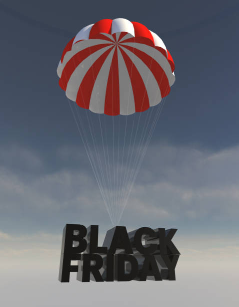 istock 3D illustration Black Friday text with Parachute 1285509645