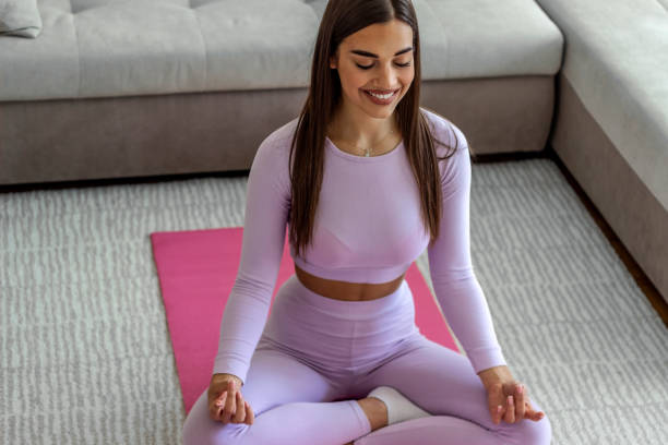 istock Releasing stress with yoga. 1285510784