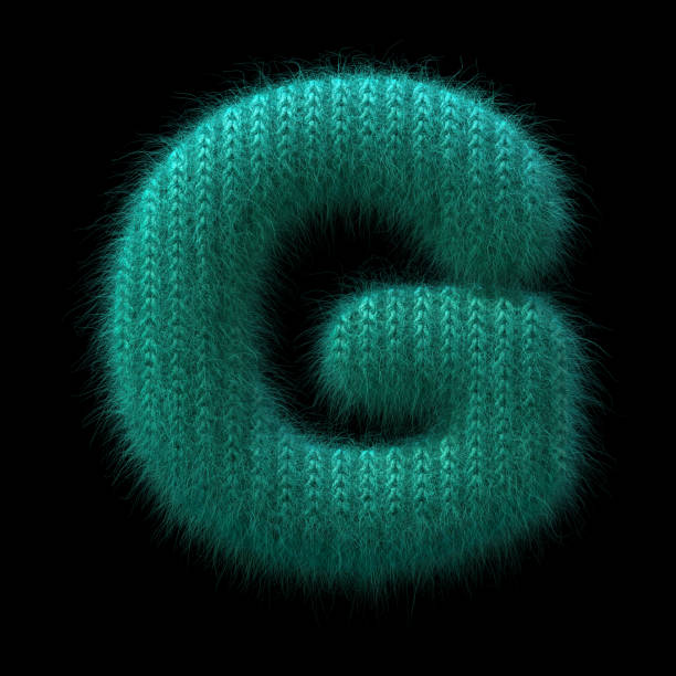 wool letter G - Capital 3d knitted font - suitable for Winter, knitting or wool related subjects stock photo